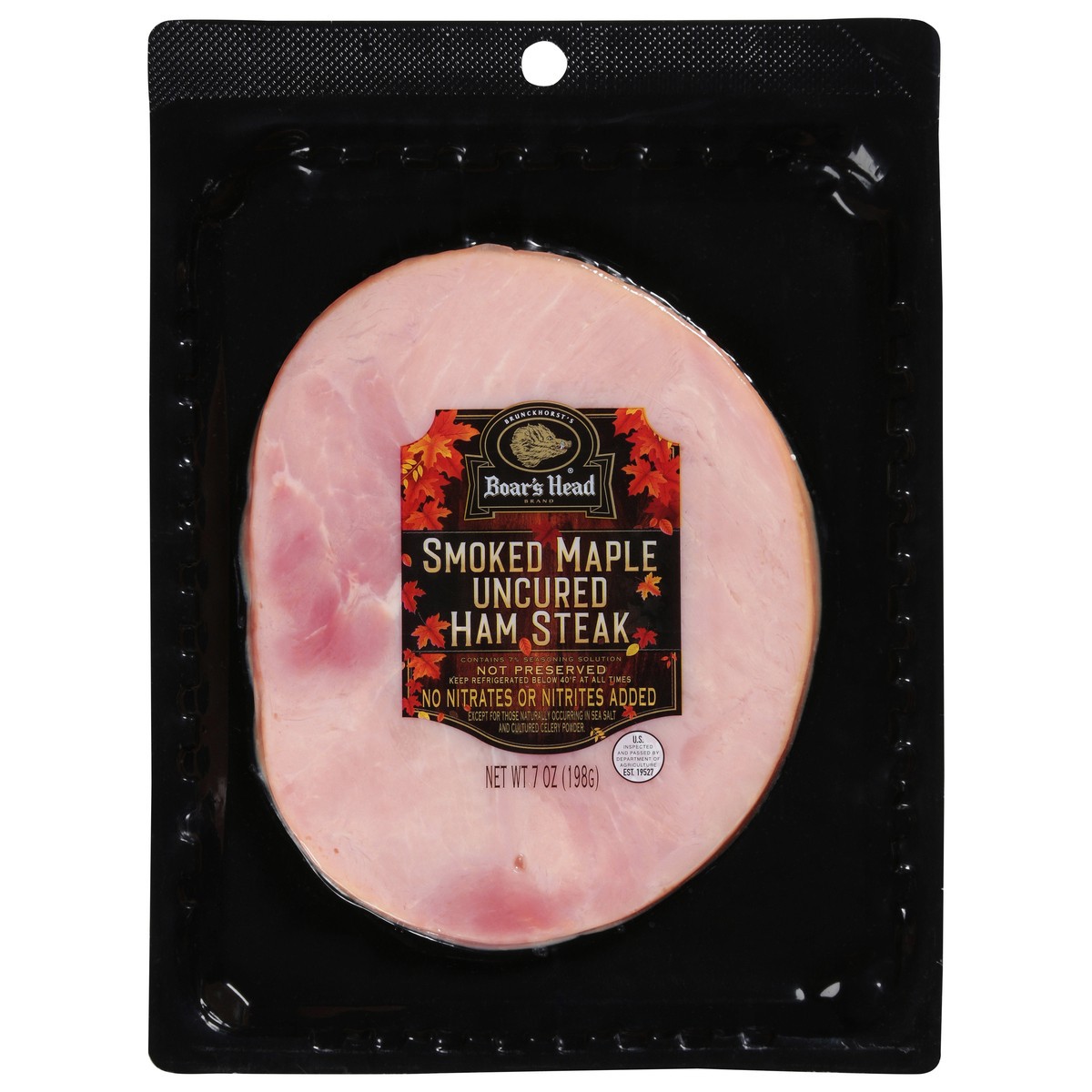 slide 1 of 9, Boar's Head Smoked Maple Uncured Ham Steak, 7 oz