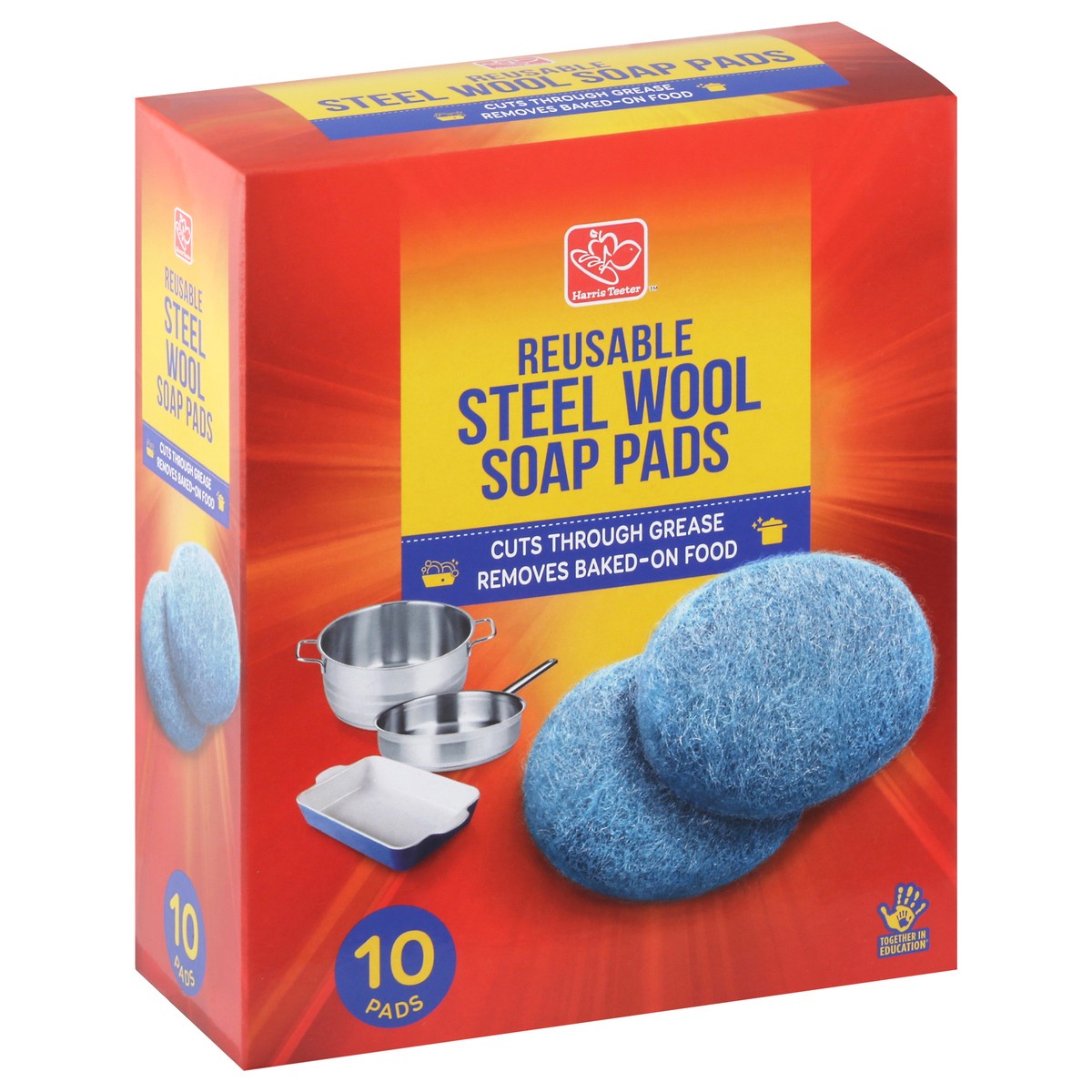 slide 5 of 9, Harris Teeter Steel Wool Soap Pads, 10 ct