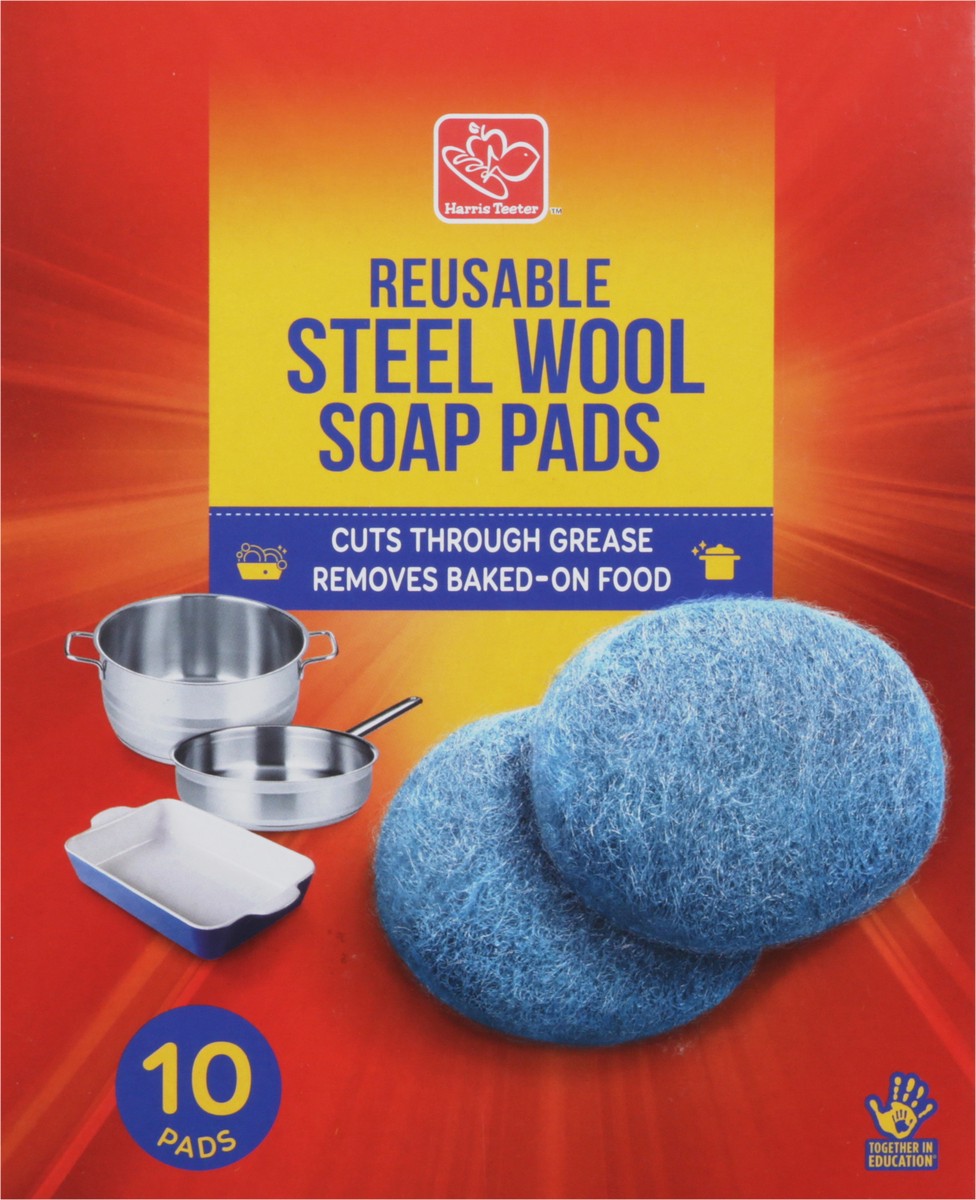 slide 3 of 9, Harris Teeter Steel Wool Soap Pads, 10 ct