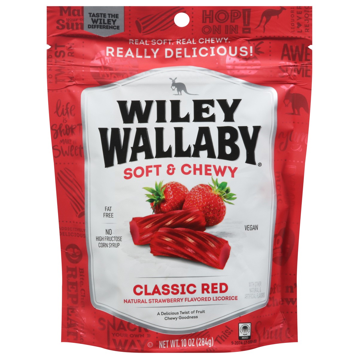 slide 1 of 2, Wiley Wallaby Soft & Chewy Classic Red Licorice 10 oz, 10 oz
