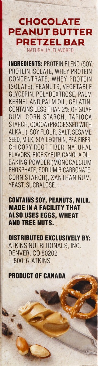 slide 8 of 9, Atkins Nutritional Chocolate Peanut Butter Pretzel Meal Bars, 8.47 oz