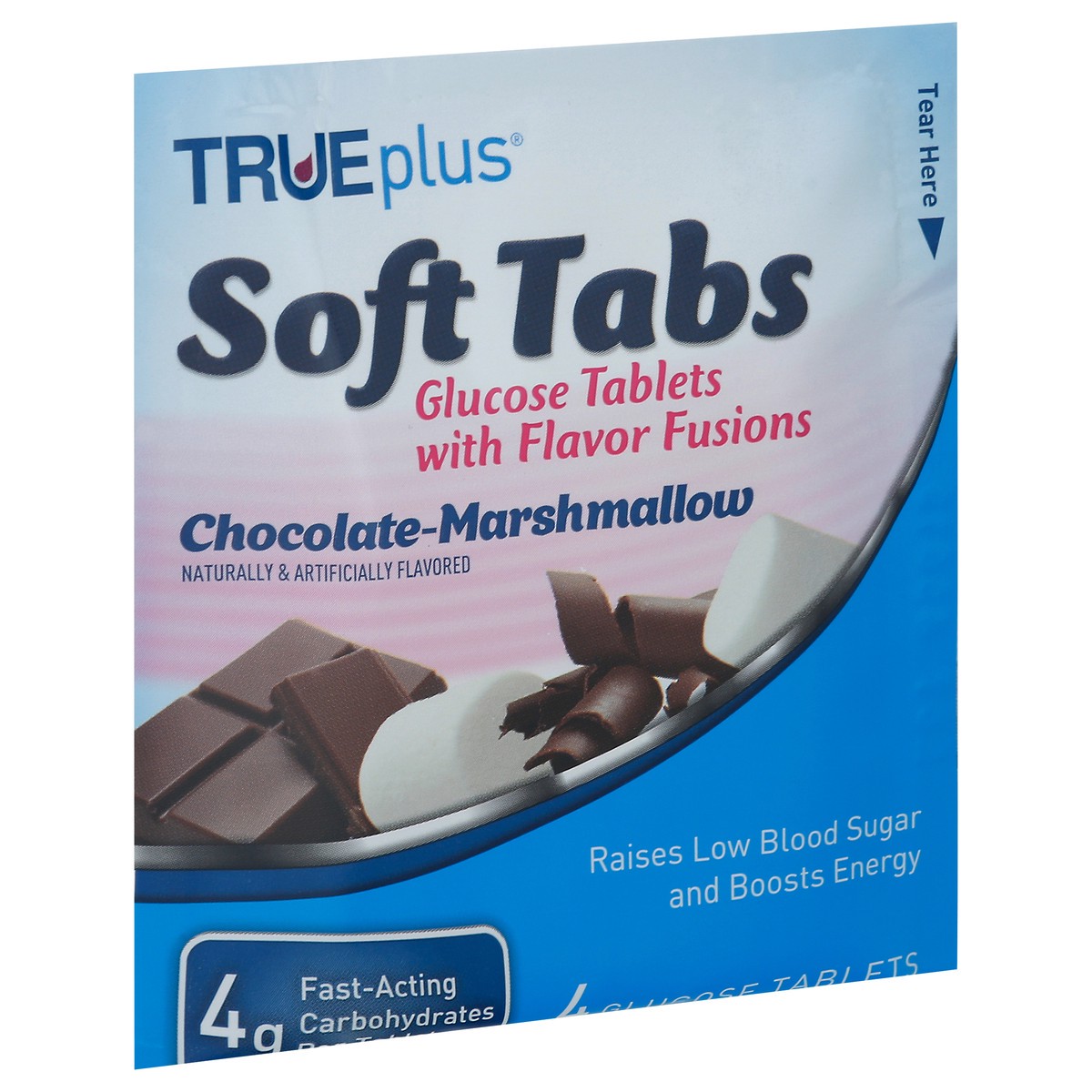 slide 9 of 9, TRUEplus Soft Tabs Chocolate-Marshmallow Glucose Tablets 4 ea, 4 ct