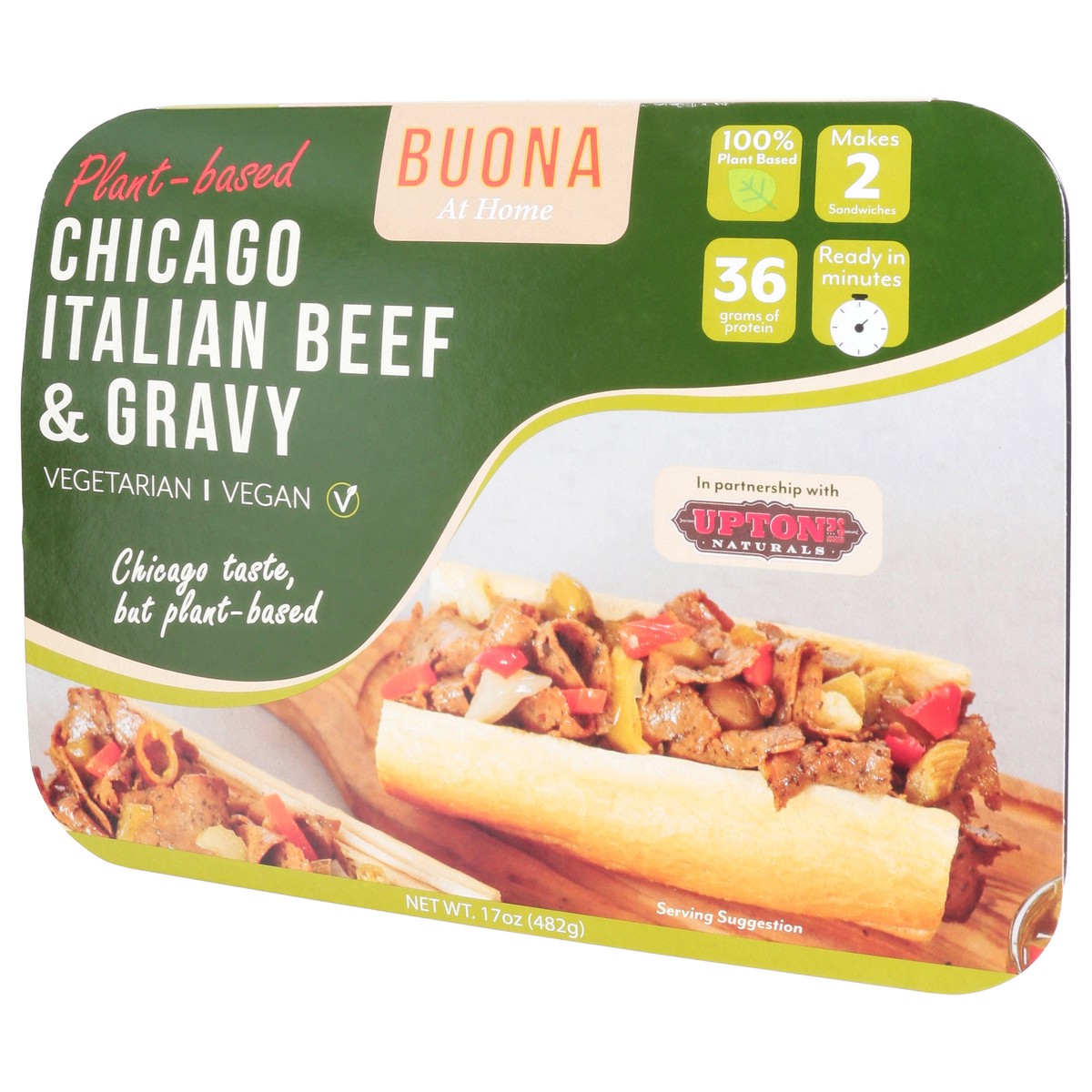 slide 7 of 14, Buona At Home Chicago Plant-Based Italian Beef & Gravy 17 oz, 17 oz
