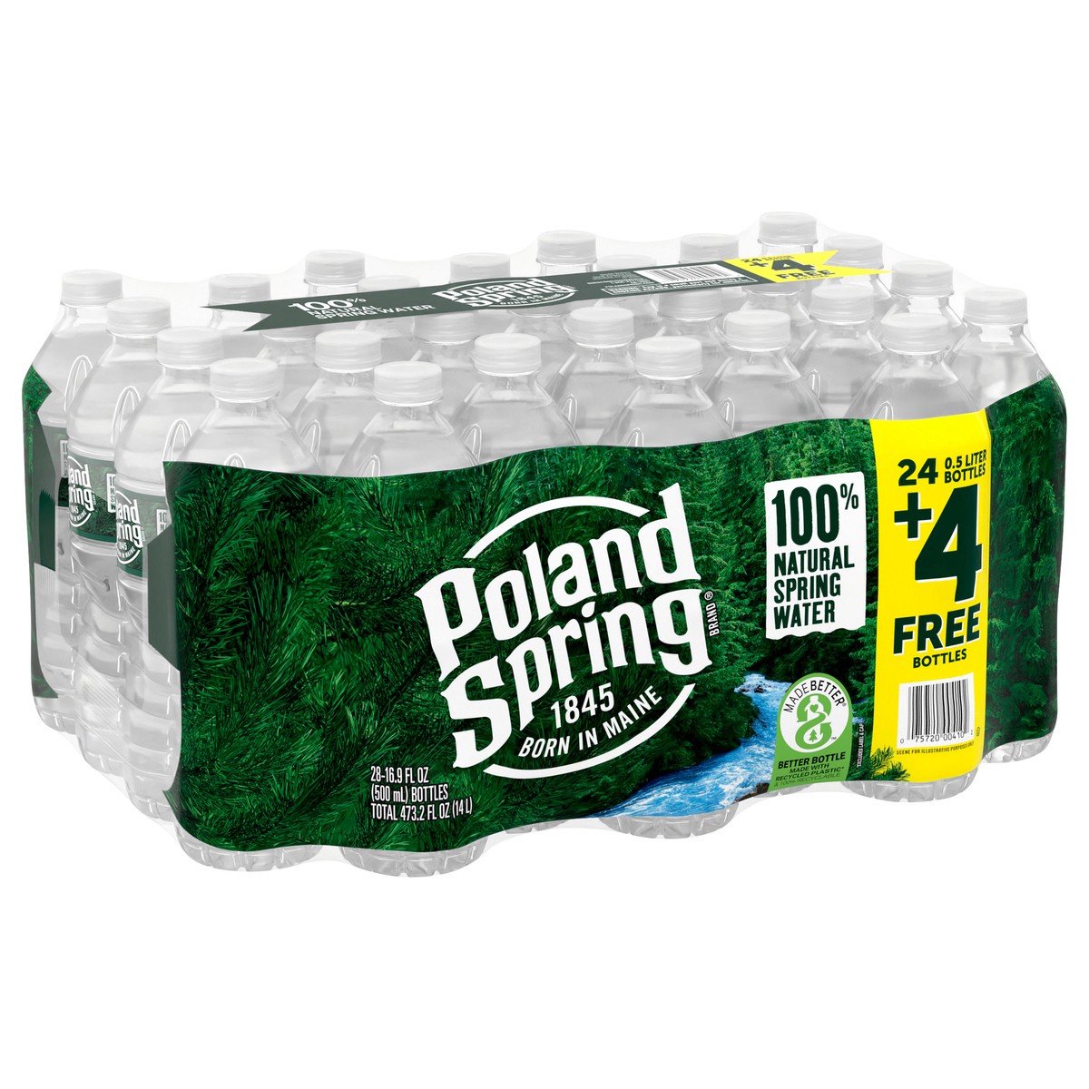 slide 2 of 9, POLAND SPRING Brand 100% Natural Spring Water, 16.9-ounce plastic bottles (Total of 28), 28 ct