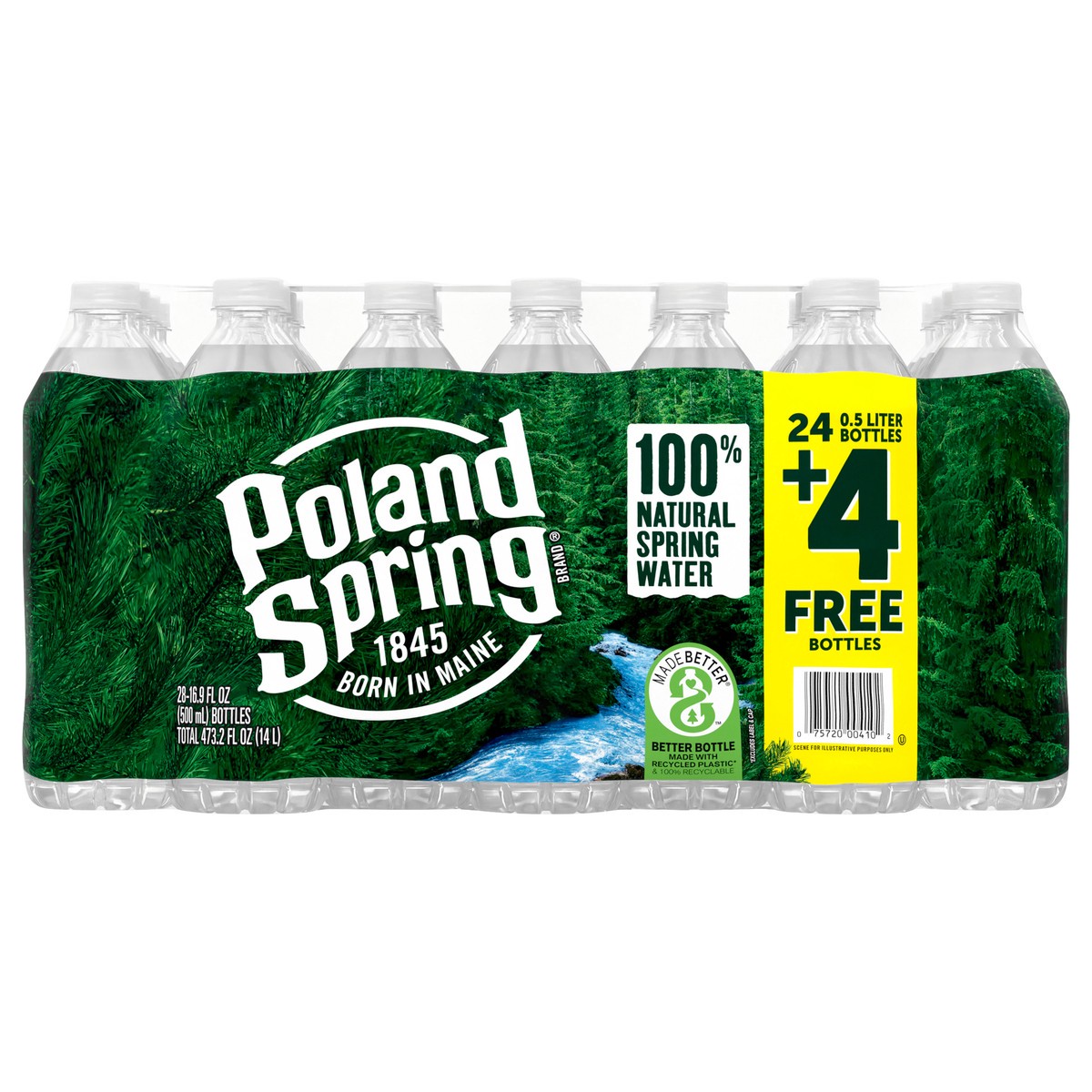 slide 1 of 9, POLAND SPRING Brand 100% Natural Spring Water, 16.9-ounce plastic bottles (Total of 28), 28 ct