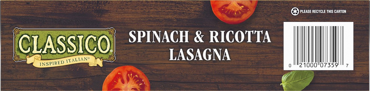 slide 7 of 14, Classico Spinach & Ricotta Lasagna Multi-Serve Frozen Meal, 30 oz Box, 30 oz