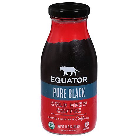 slide 1 of 1, Equator Coffee Equator, Cold Brew Coffee, Pure Black, 8.5 oz