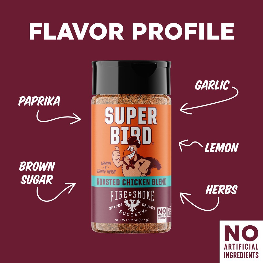 slide 5 of 6, Fire & Smoke Society® Super Bird® Poultry Seasoning Blend, 5.9 oz
