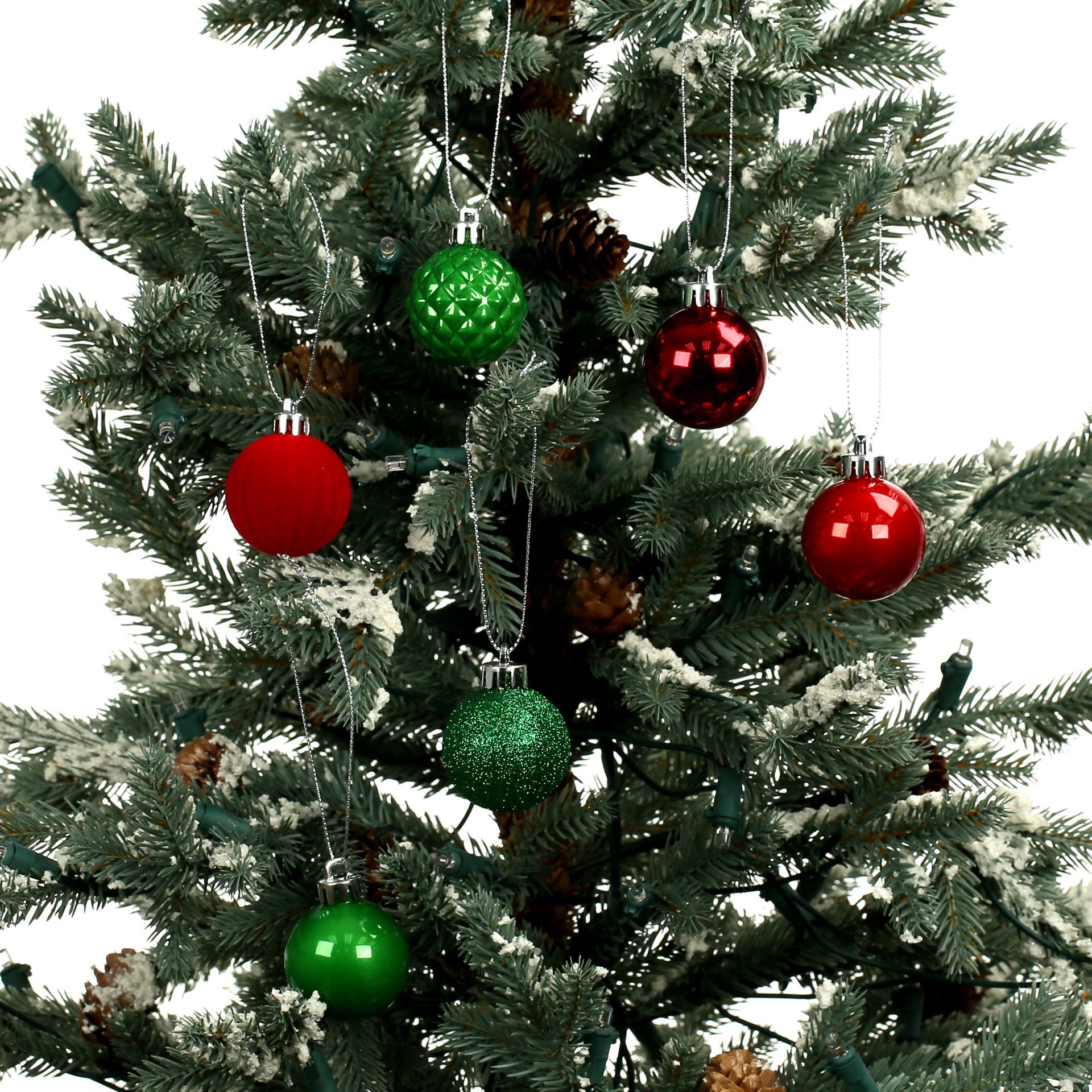 slide 2 of 3, 7 Pack 1.5" Red, Green & White Shatterproof Ball Ornaments By Ashland, 7 ct