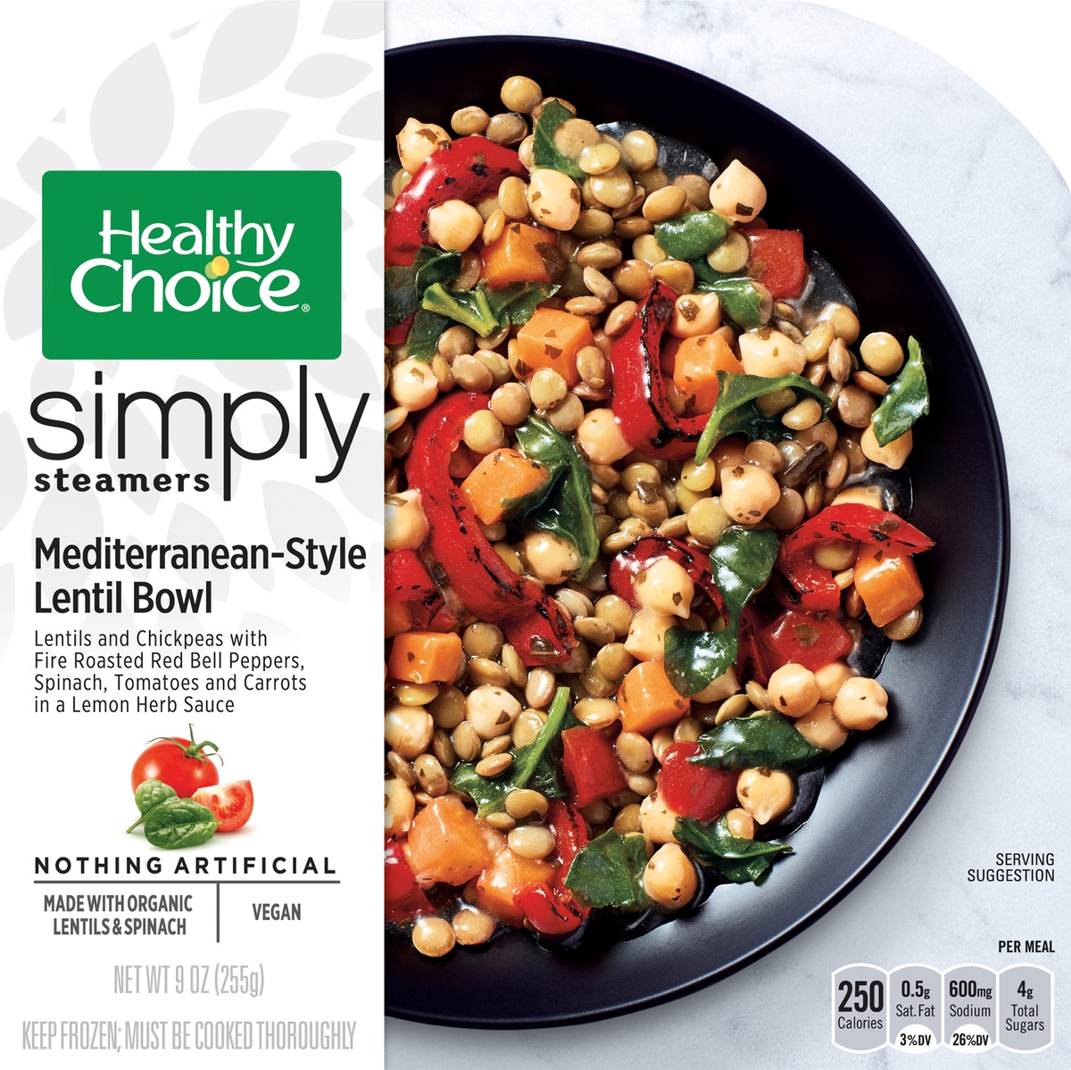 slide 9 of 11, Healthy Choice Simply Steamers Mediterranean-Style Lentil Bowl, 9 oz
