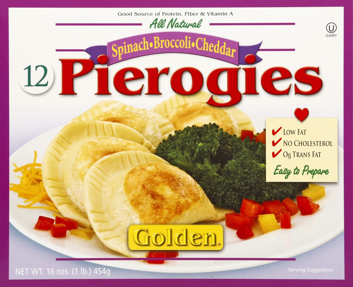 slide 5 of 6, Golden Spinach Broccoli Cheddar Pierogies, 16 oz