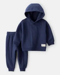 Carter's Baby Boy 2-Piece Hooded Tee & Pant Set - Navy Navy 24M