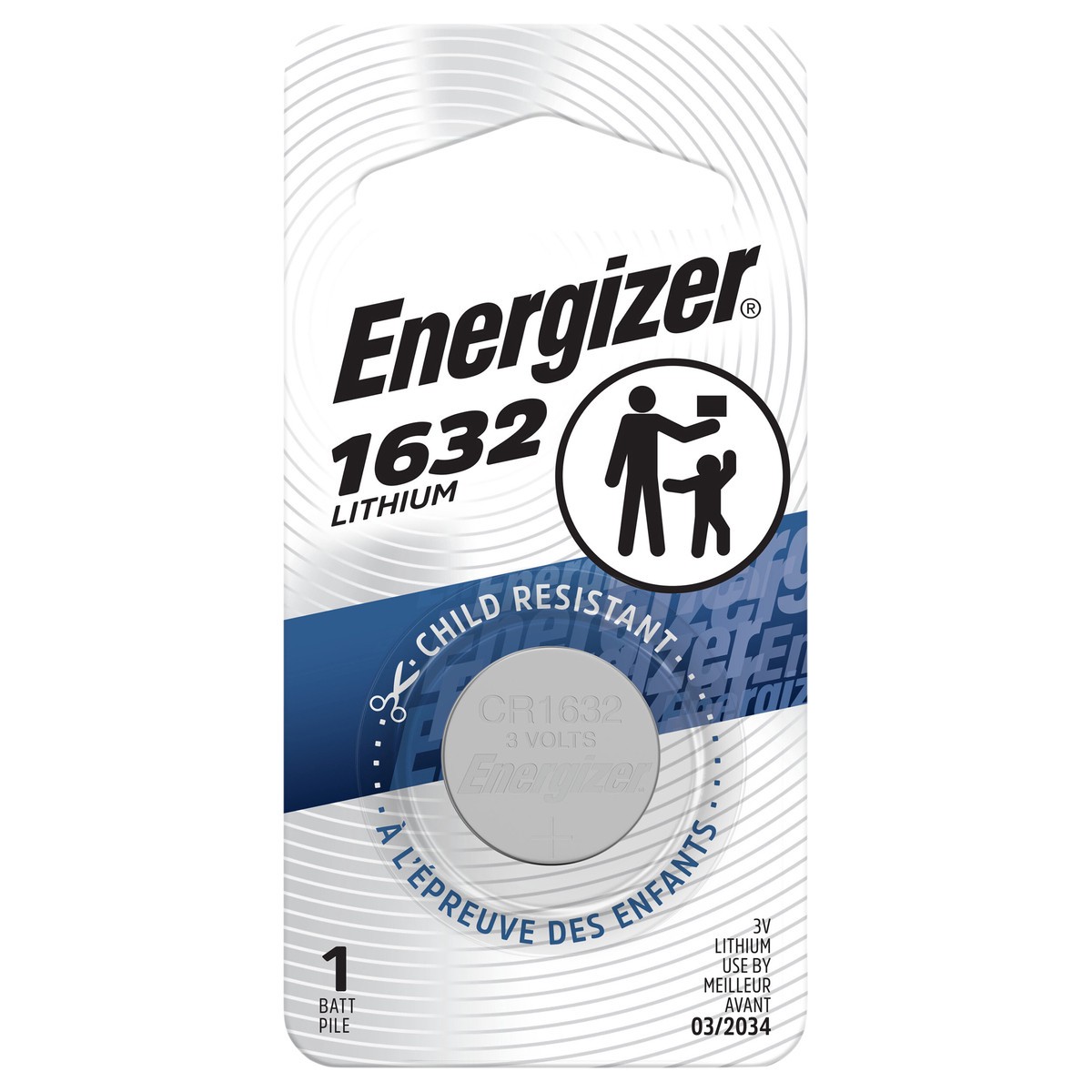 slide 1 of 3, Energizer 1632 Lithium Coin Battery, 1 Pack, 1 ct