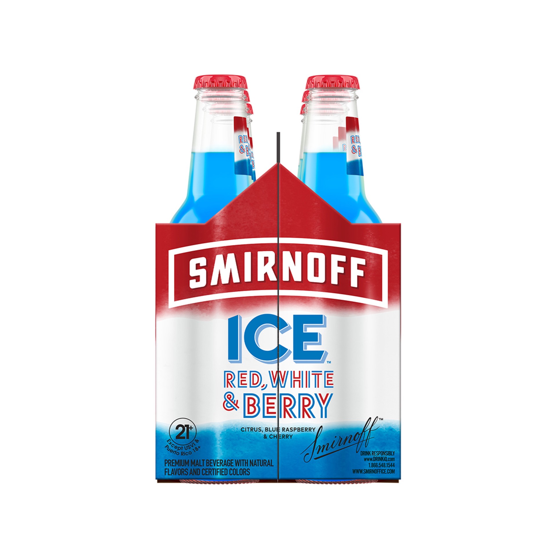 slide 9 of 10, Smirnoff Red, White & Berry Premium Malt Beverage 6 - 11.2 oz Bottles, 6 ct