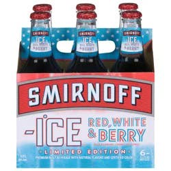 Smirnoff Red, White & Berry Premium Malt Beverage 6 - 11.2 oz Bottles