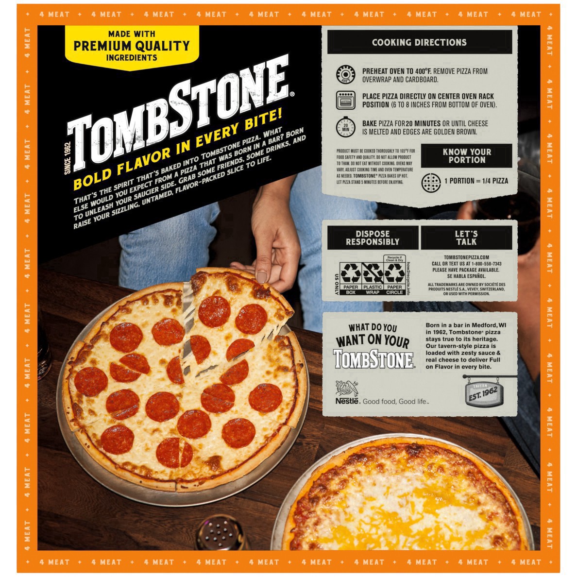 slide 34 of 37, Tombstone Four Meat Frozen Pizza 20.2 oz., 20.2 oz