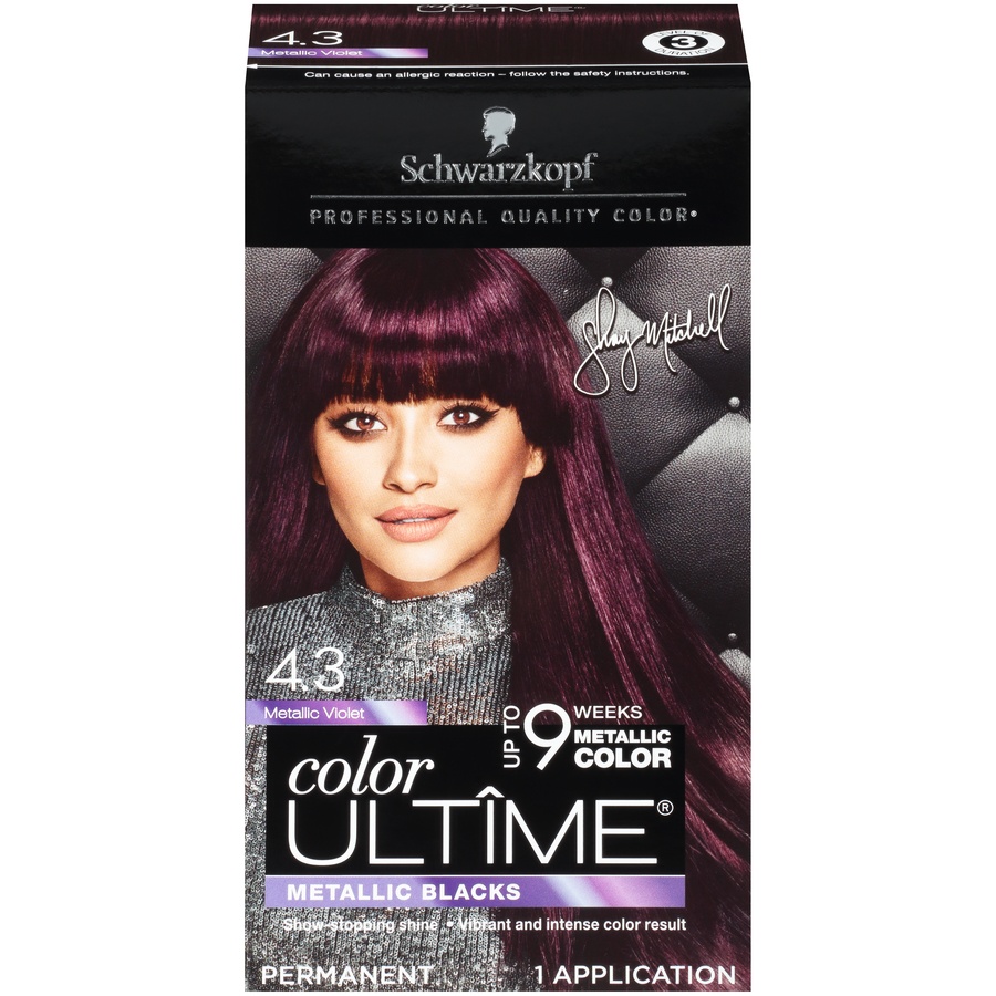 slide 1 of 7, Schwarzkopf Color Ultime Metallic Violet 4.3 Hair Color, 1 ct