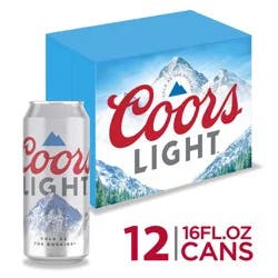 Coors Light American Light Lager Beer, 4.2% ABV, 12-pack, 16-oz. beer cans