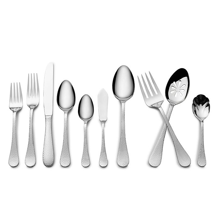 slide 1 of 1, Wallace Hammered Flatware Set, 45 ct