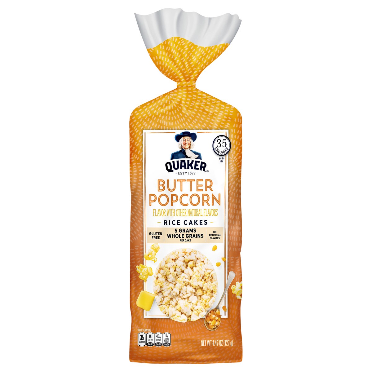 slide 1 of 3, Quaker Rice Cakes, Butter Popcorn - 4.47 oz, 4.47 oz
