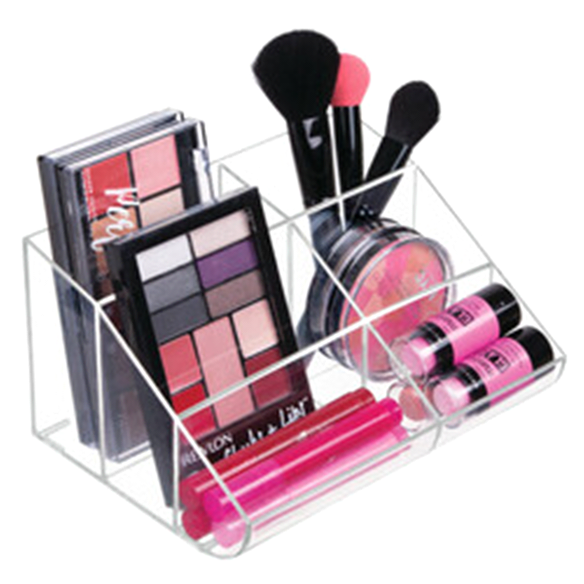 slide 1 of 1, InterDesign Clarity Medium Cosmetic Palette Organizer - Clear, 4.38 in x 8.06 in