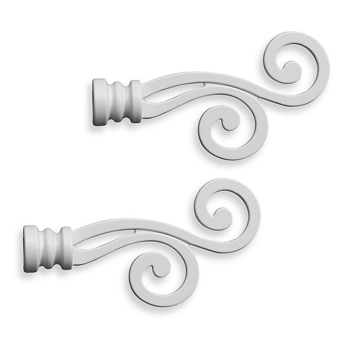 slide 1 of 1, Cambria Classic Complete Lariat Finial - Satin White, 2 ct