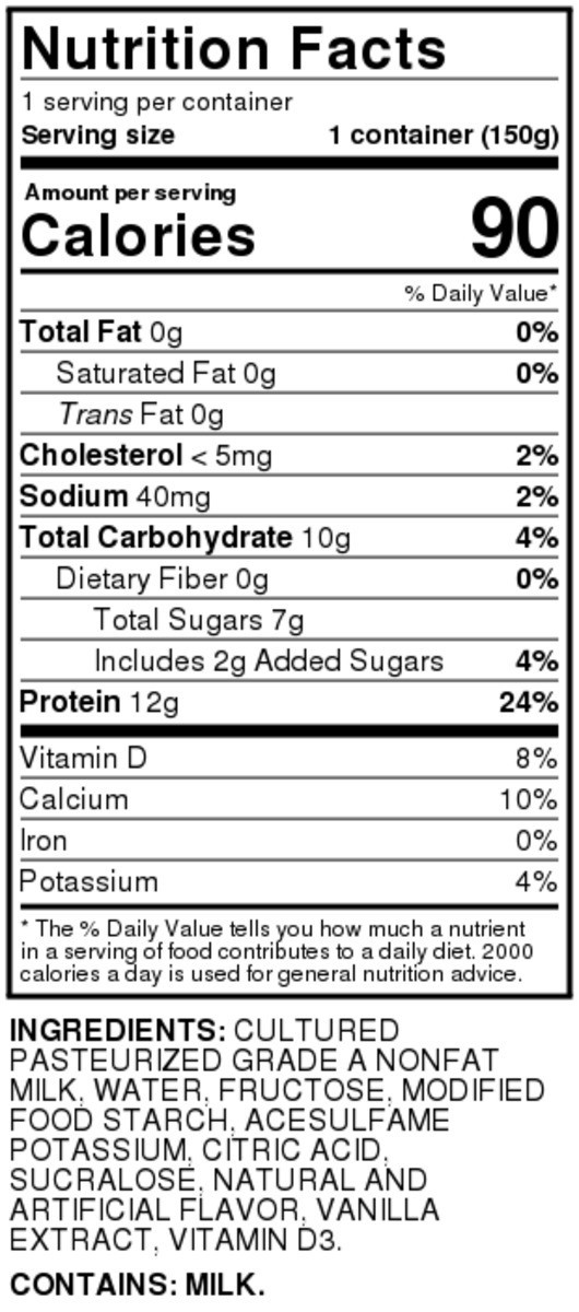 slide 4 of 9, Food Club Vanilla Greek Nonfat Yogurt, 5.3 oz