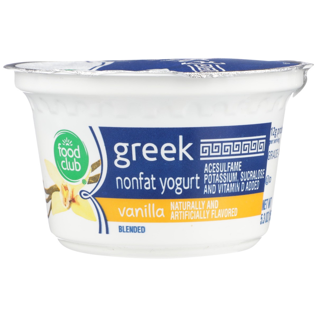 slide 8 of 9, Food Club Vanilla Greek Nonfat Yogurt, 5.3 oz