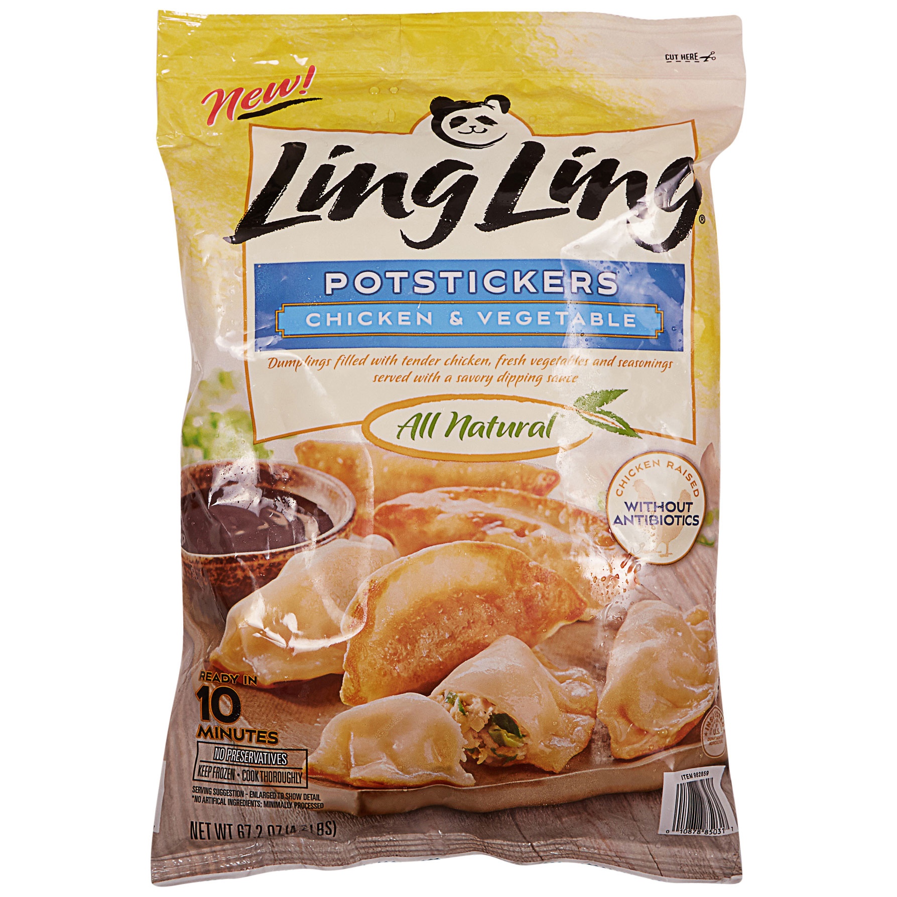 slide 1 of 2, Ling Ling Chicken & Vegetable Pot-stickers, 67.2 oz