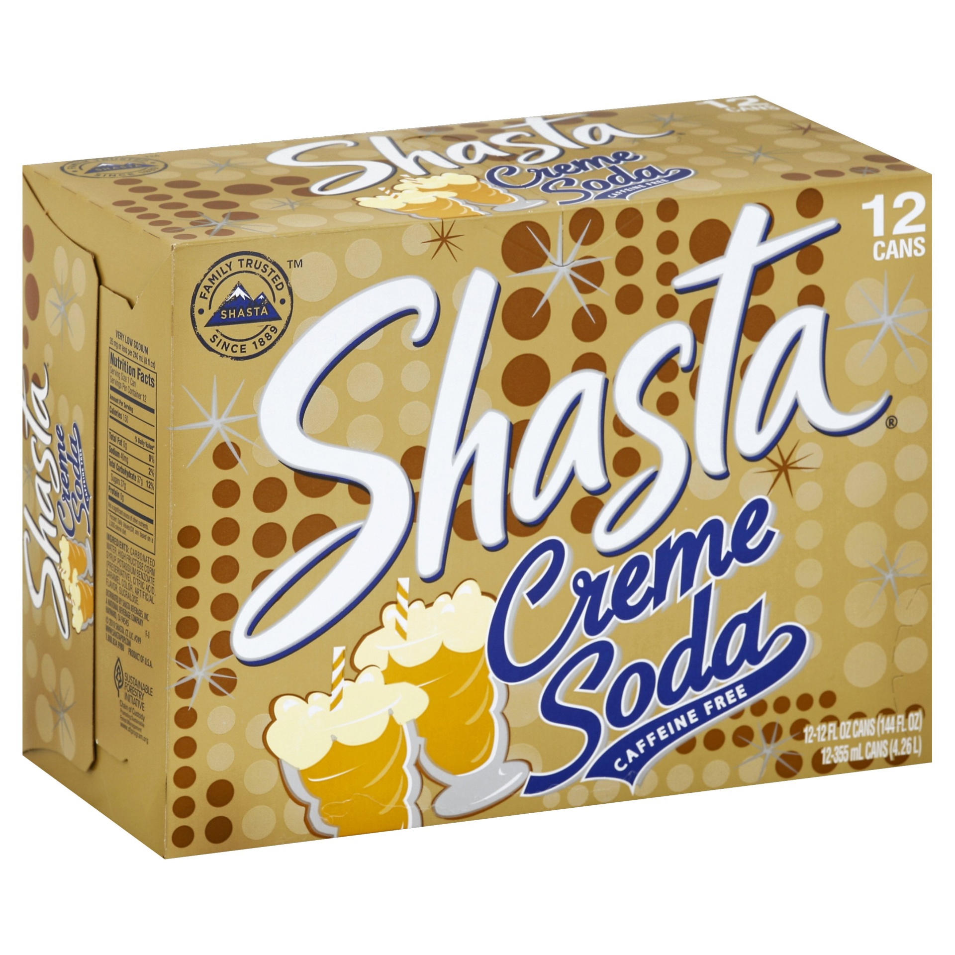slide 1 of 1, Shasta Creme Soda, 12 ct; 12 fl oz