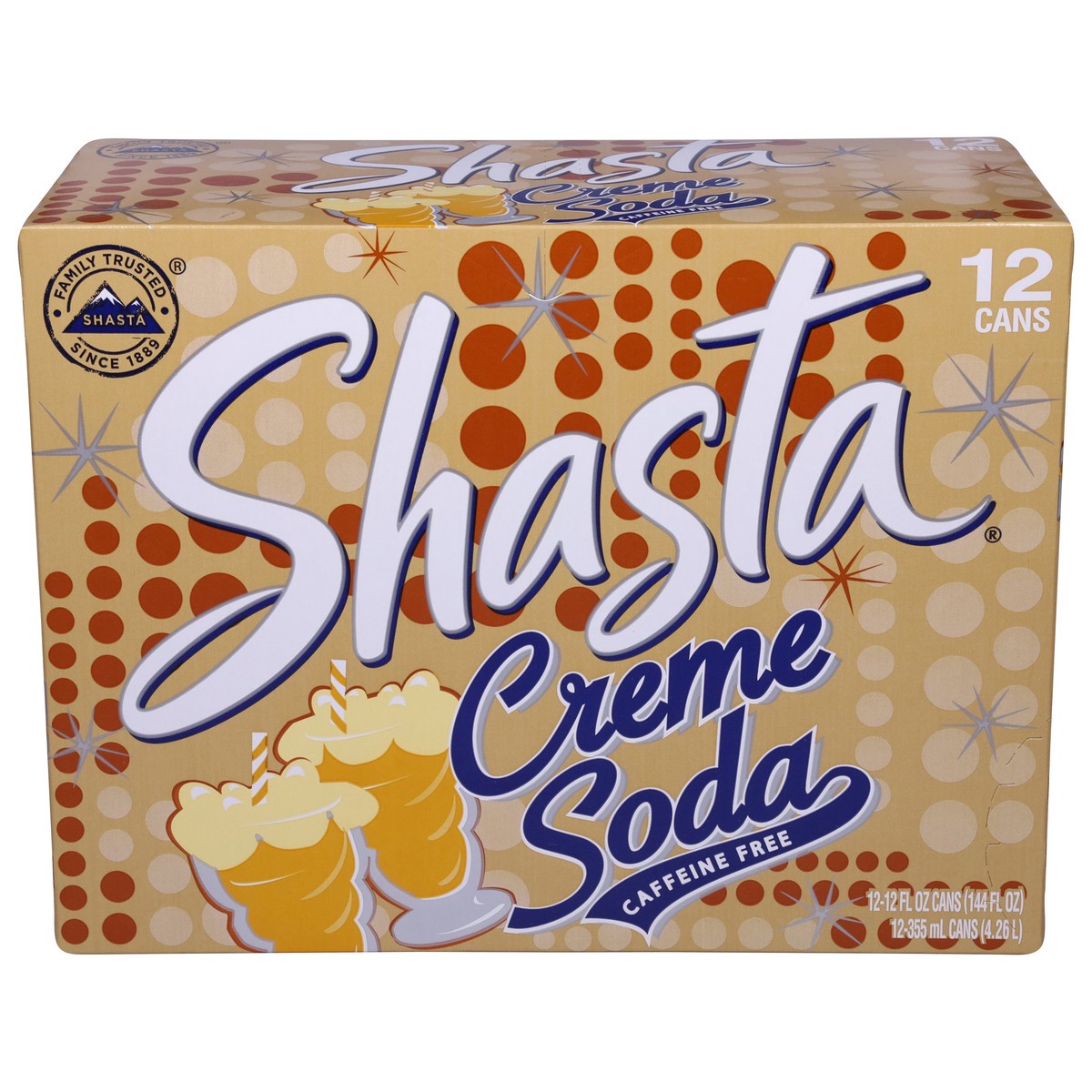 slide 1 of 9, Shasta Cream Soda 12 Pack, 12 ct; 12 fl oz