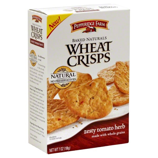 slide 1 of 1, Pepperidge Farm Zesty Tomato Herb Wheat Crisps, 7 oz