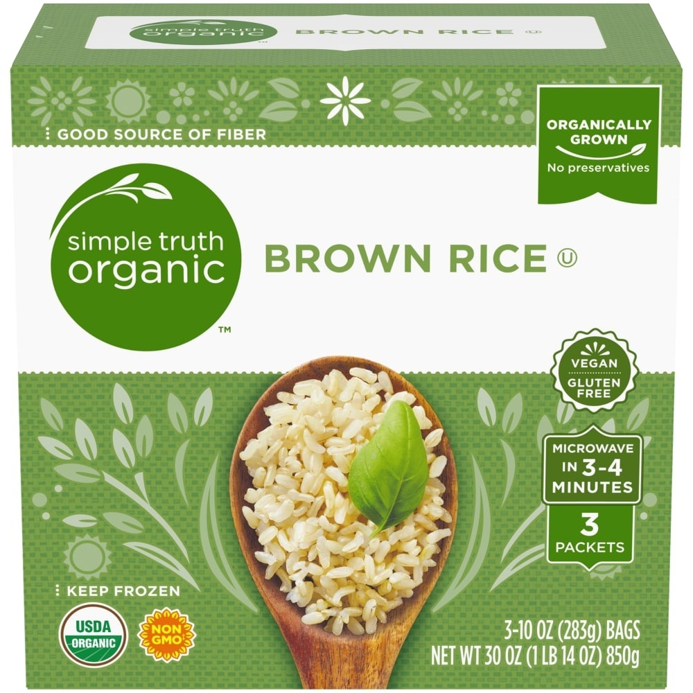 slide 1 of 1, Simple Truth Organic Brown Rice, 3 ct; 10 oz