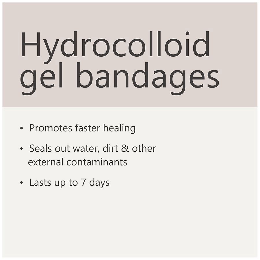 slide 2 of 5, Walgreens Hydrocolloid Gel Bandages One Size 0.78 IN x 2.36 IN, 10 ct