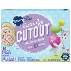 Pillsbury Ready To Bake Easter Egg Cutout Sugar Cookies, 10 ct