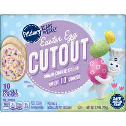 Pillsbury Ready To Bake Easter Egg Cutout Sugar Cookies, 10 ct