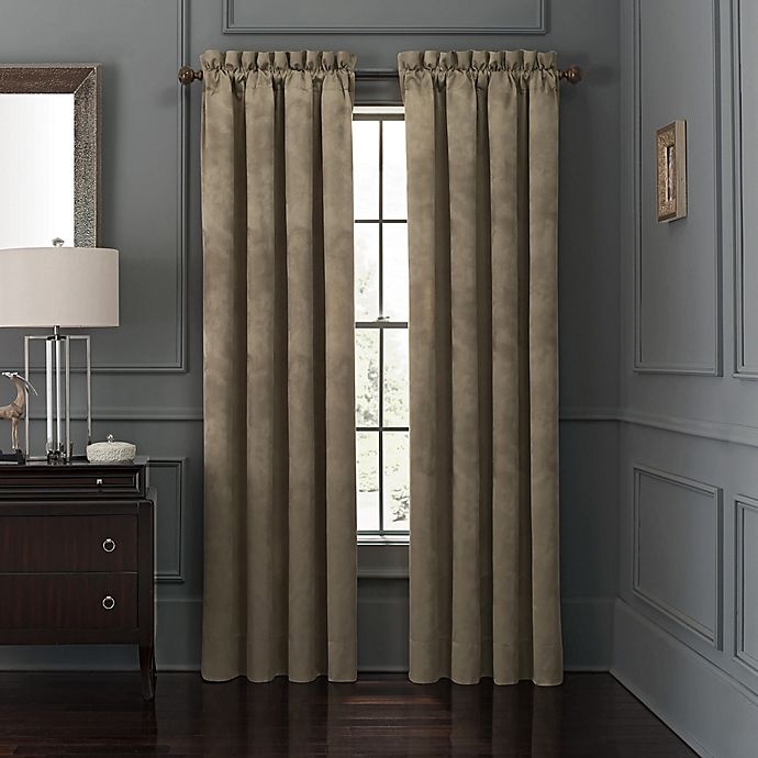 slide 1 of 1, Waterford Amarah 84-Inch Rod Pocket Window Curtain - Taupe, 2 ct