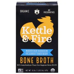 Kettle & Fire Organic Reduced Sodium Classic Chicken Bone Broth 16.9 oz