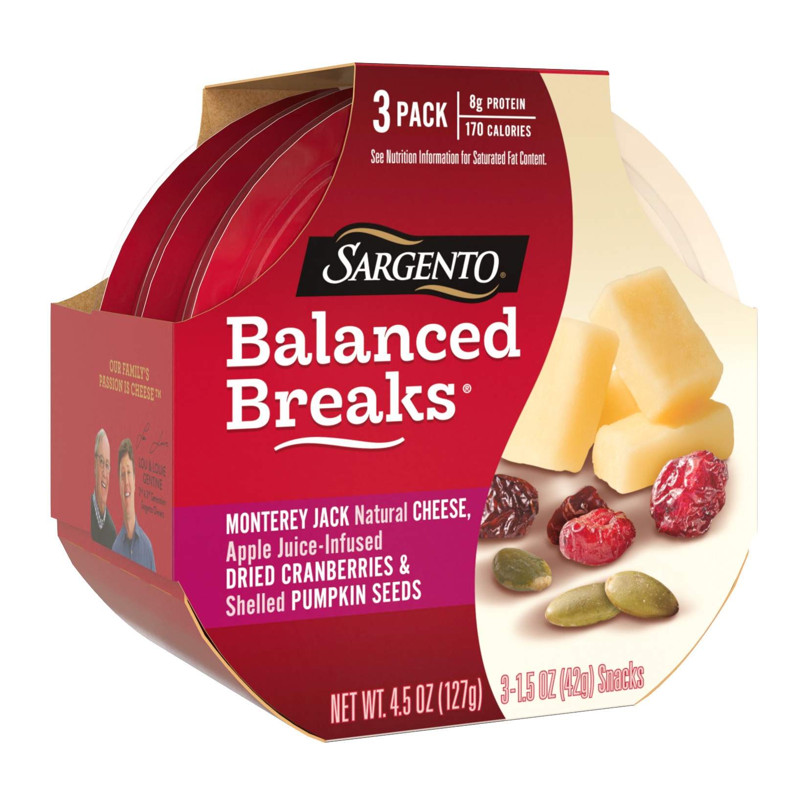 slide 3 of 7, Sargento Balanced Breaks Monterey Jack Cheese, Cranberries & Pumpkin Seeds, 3 ct; 4.5 oz