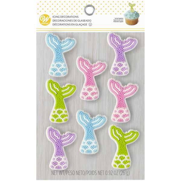 slide 1 of 1, Wilton Mermaid Tail Icing Decorations, 8 ct