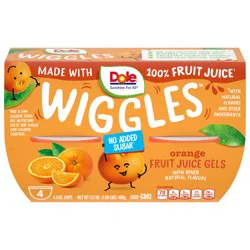 Dole Wiggles Orange Fruit Juice Gels 4 - 4.3 oz Cups