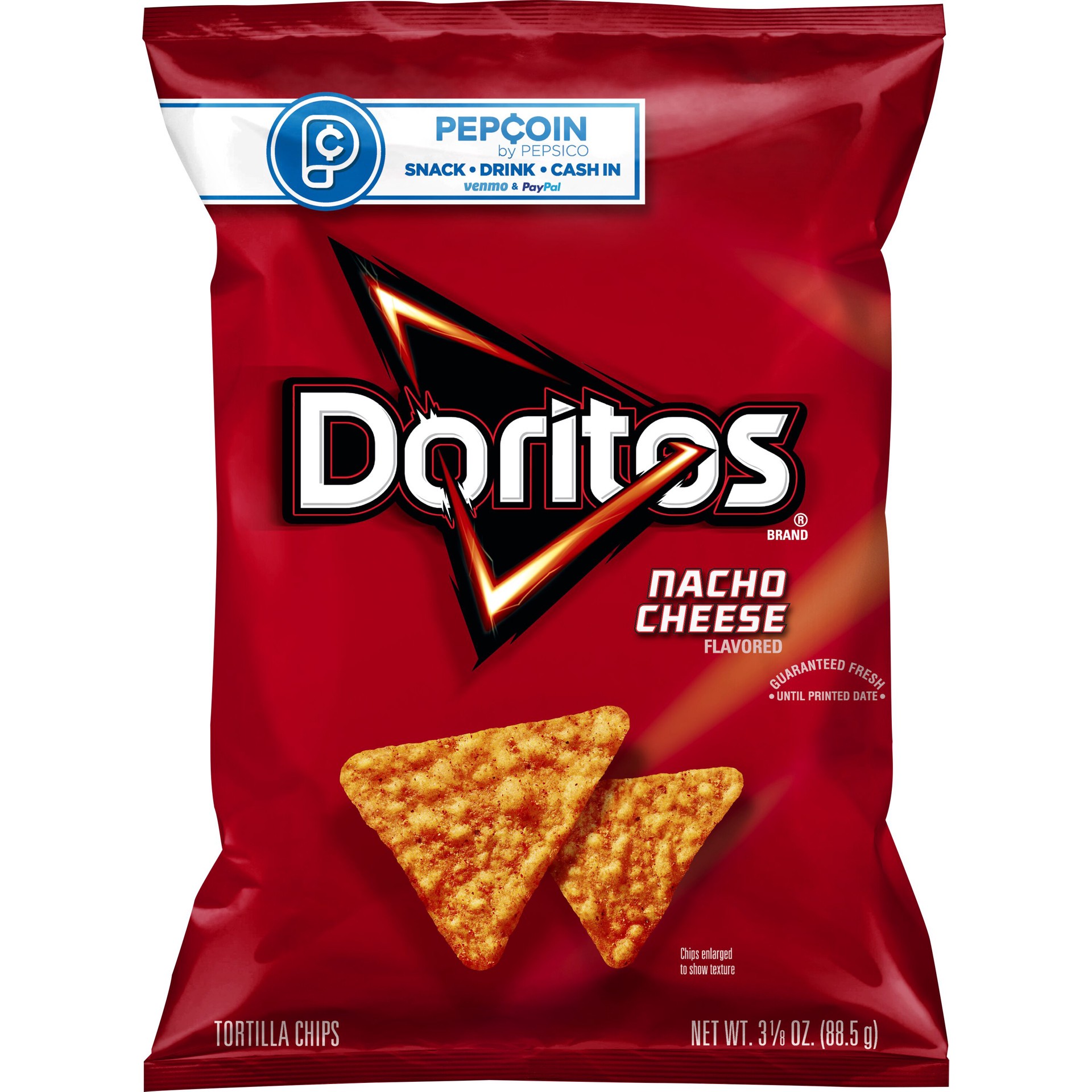 slide 1 of 4, Doritos Tortilla Chips Nacho Cheese 3 1/8 Oz, 3.12 oz