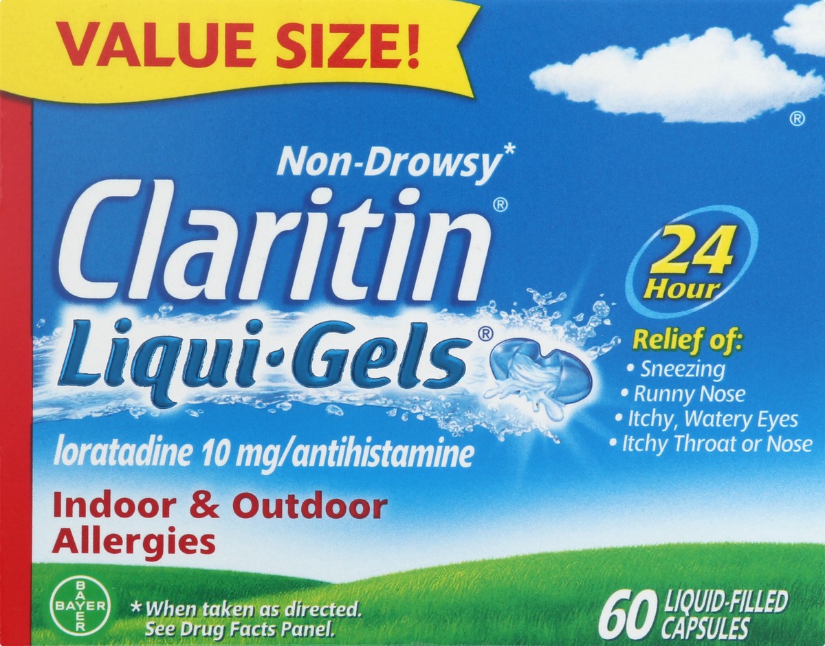 slide 4 of 11, Claritin Liqui-Gels Indoor & Outdoor Allergies Non-Drowsy, 60 ct