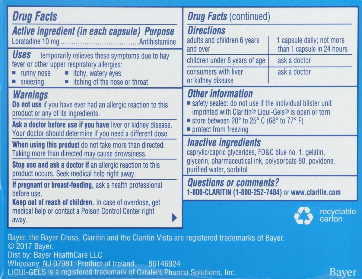 slide 8 of 11, Claritin Liqui-Gels Indoor & Outdoor Allergies Non-Drowsy, 60 ct