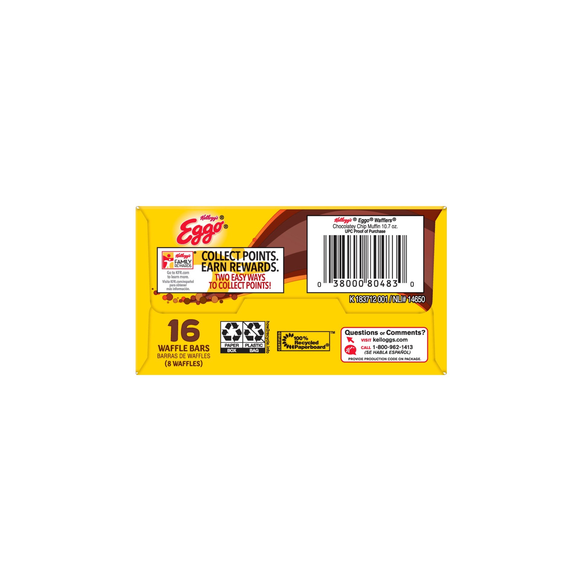 slide 4 of 7, Eggo Waffle Bars 16 ea, 16 ct