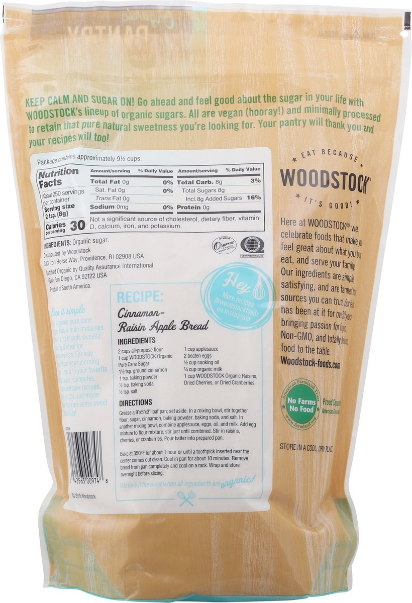 slide 12 of 13, Woodstock Organic Pure Cane Sugar 70.5 oz, 70.50 oz