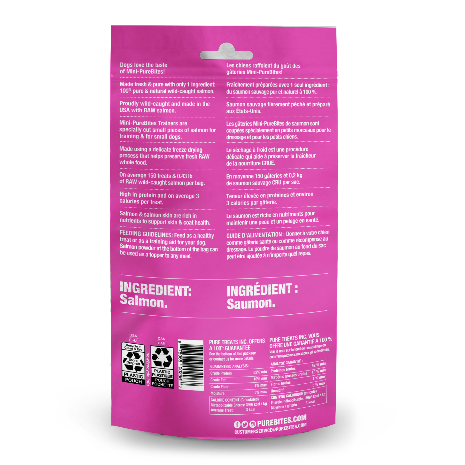 slide 3 of 5, PureBites Mini-PureBites Freeze Dried Salmon Dog Treats | Only 1 ingredient | 49g, 49 g