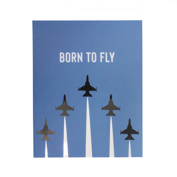 slide 1 of 1, Eccolo Lena + Liam Paper Back To School 2-Pocket Folder, 9-1/4" X 11-1/2", Fighter Jet Born, 1 ct