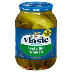 Vlasic Whole Zesty Dill Pickles, Keto Friendly, 46 FL OZ Jar