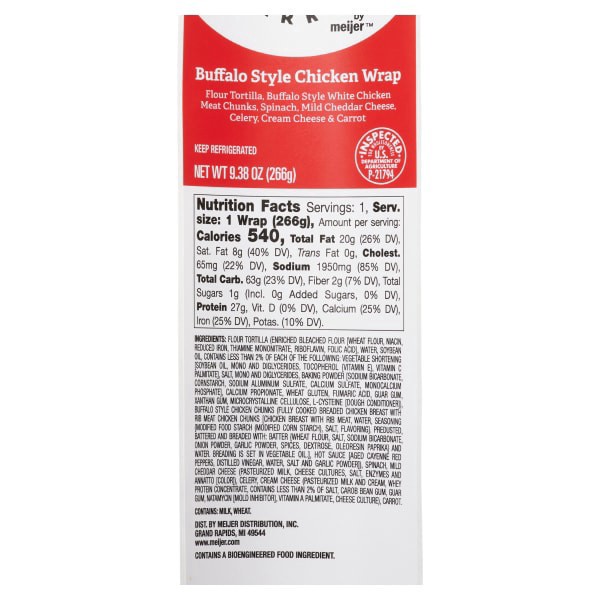 slide 5 of 9, Crafted Market by Meijer Buffalo Chicken Wrap 9.38 oz, 9.38 oz